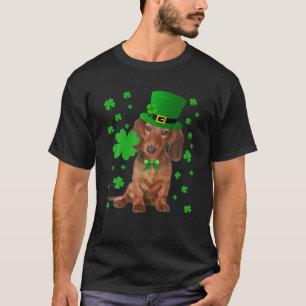 T-shirt Dachshund Shamrock Leprechaun St Patrick's Day Iri
