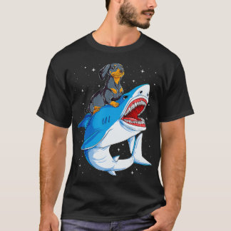 T-shirt Dachshund Shark Enfants garçons Homme Space Galaxy