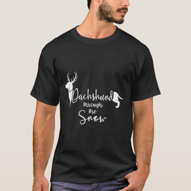 T-shirt Dachshund Snow Cute Wiener Weiner Dog Owner Christ (Devant)
