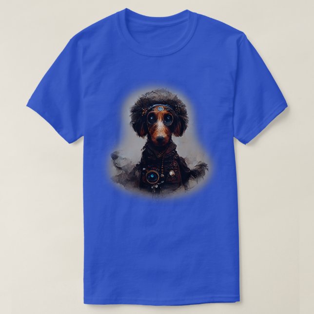 T-shirt Dachshund Surreal Steampunk Amoureux des chiens d' (Design devant)