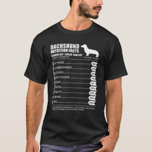 T-shirt Dachshund T - Weiner Dog Nutrition Fiches