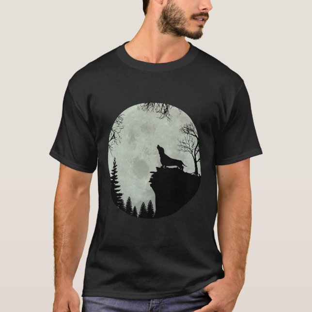 T-shirt Dachshund Teckel Dachshund Moon (Devant)