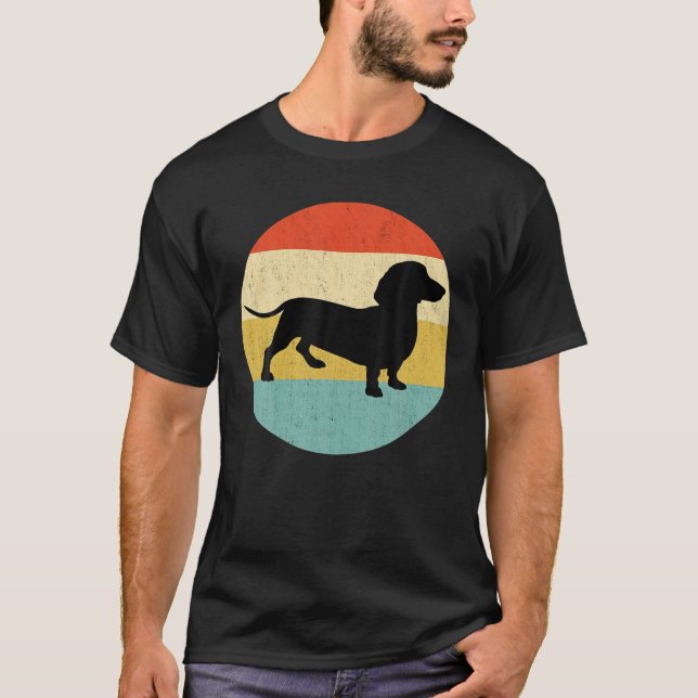 T-shirt Dachshund Vintage Teckel Retro (Devant)