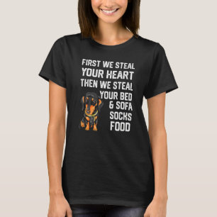 T-shirt Dachshund Voler votre coeur Voler votre lit et can