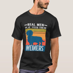 T-shirt Dachshund Weiner Chien Les vrais Hommes Jouent Ave
