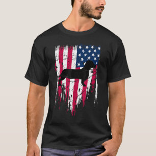 T-shirt Dachshund Weiner Drapeau américain 4 juillet