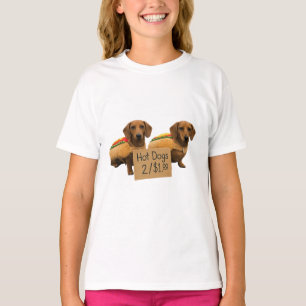T-shirt Dachshunds vendus comme hot dogs