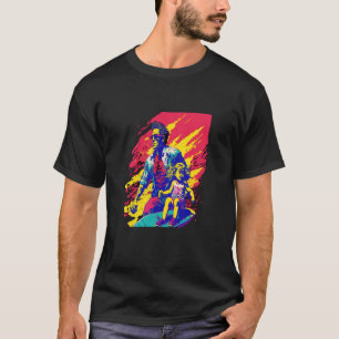 T-shirt Dad And Daughter Surfing Retro Pop Surfer Dad  1