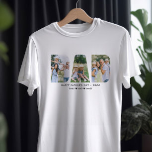 T-shirt DAD Letter Cutout Photo Collage de photos Texte pe