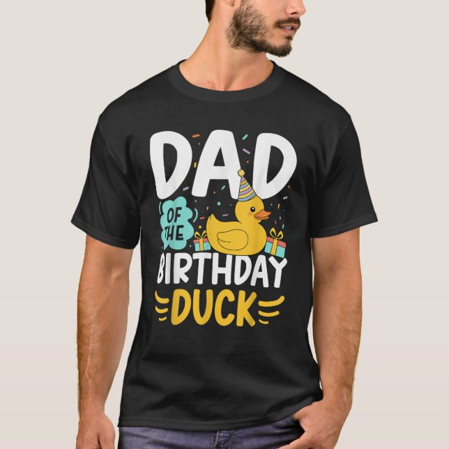 T-shirt Dad Of The Birthday Duck Boy Rubber Duck Bday Fami (Devant)