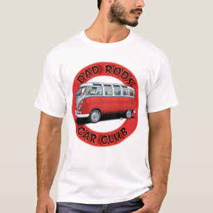 T-shirt Dad Rods Car Club Bus Transporter Rouge