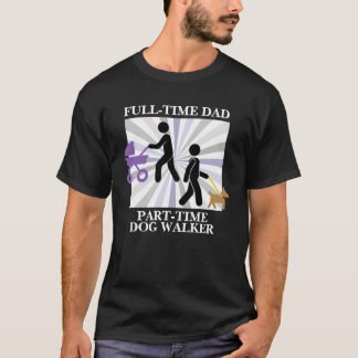 T-shirt Dad with Stroller & Dog - Multi-Tasking Dad Life