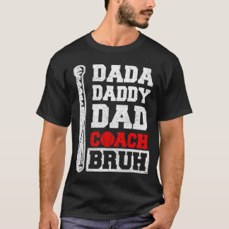 T-shirt dada daddy papa coach bruh Fête des pères de baseb