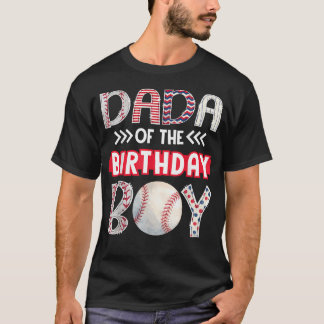 T-shirt Dada de la famille de baseball du garçon d'anniver