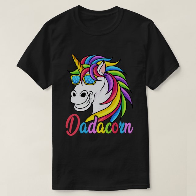 T-shirt Dadacorn Funny Unicorn Papa Fête des pères Cadeau (Design devant)