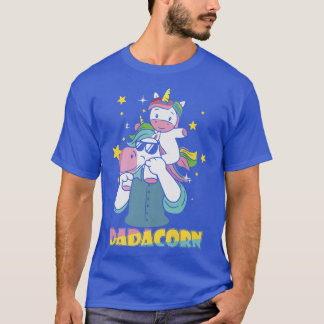 T-shirt Dadacorn Unicorn Papa et bébé Noël Papa Fath