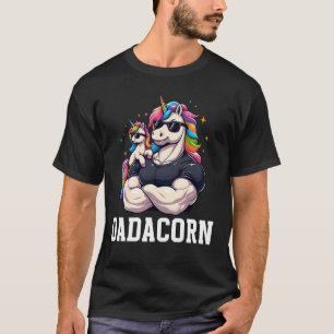 T-shirt Dadacorn Unicorn Papa Papa Papa Fête des pères Fil
