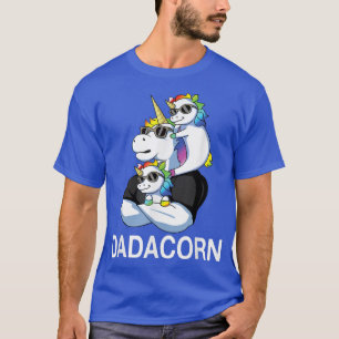 T-shirt Dadacorn Unicorn Papa Père De 2 Enfants Fête des p