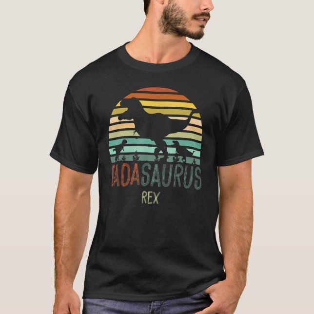 T-shirt Dadasaurus Dad Dino Fars Day S Men Dinosaur Rex (Devant)