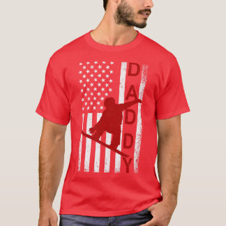 T-shirt Daddy American Flag Snowboarder
