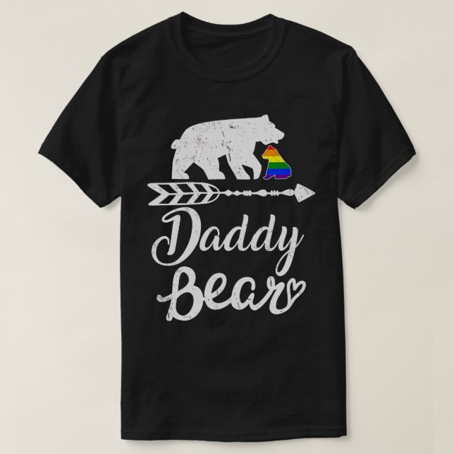 T-shirt Daddy Bear LGB Rainbow Pride Gay Lesbian  (Design devant)