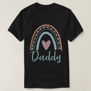 T-shirt Daddy Cute Papa Famille Correspondre Arc-en-ciel