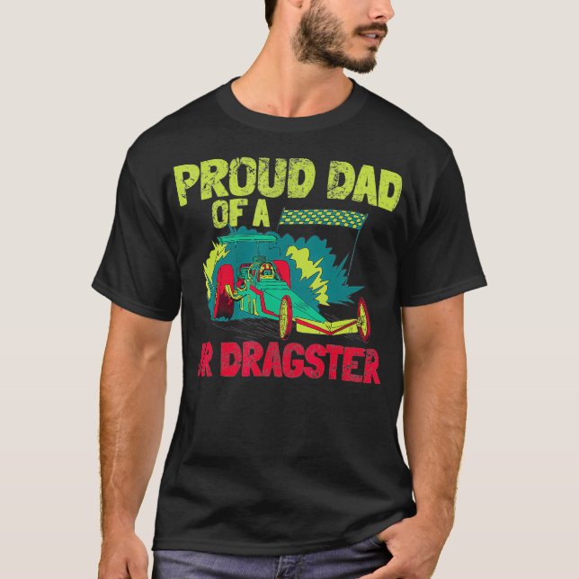T-shirt Daddy De Junior Dragster Drag Race Racing (Devant)