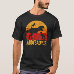 T-shirt Daddy Dinosaur Daddysaurus 2 Deux Enfants Fête du
