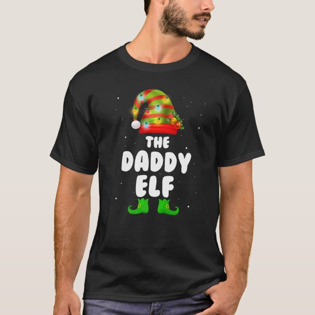 T-shirt Daddy Elf Family Matching Group (Devant)
