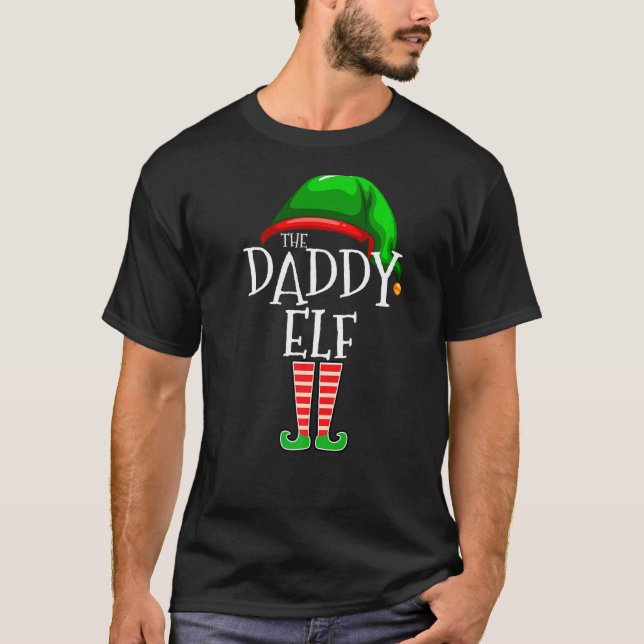 T-shirt Daddy Elf Family Matching Group Noël Papa Me (Devant)