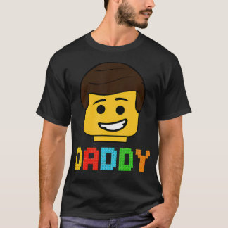 T-shirt Daddy Master Builder Bâtiment Briques Blocs Famill