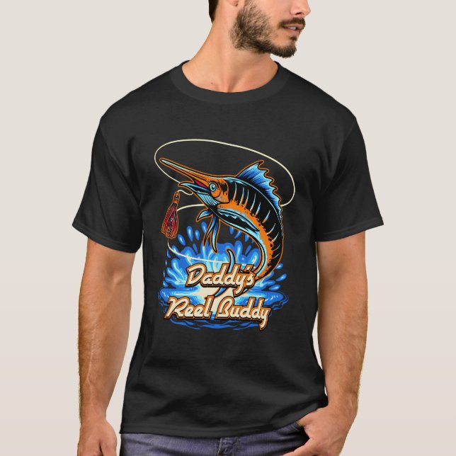 T-shirt Daddy Reel Buddy Pêche Papa Pêcheur Pêcheur Père H (Devant)