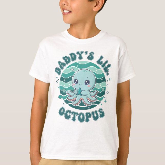T-shirt Daddy’s Lil’ Octopus Cute (Devant)
