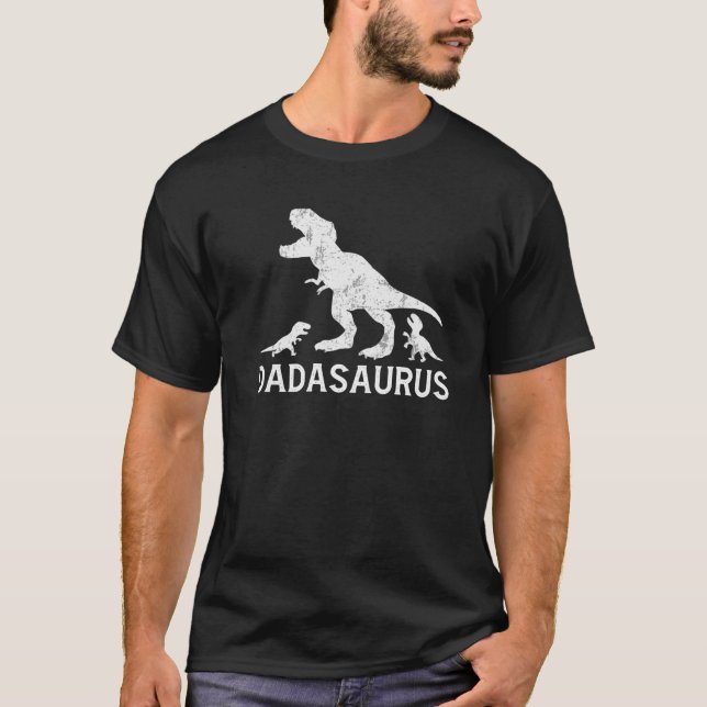 T-shirt Daddy Saurus T Rex Men Father's Day Family Matchin (Devant)