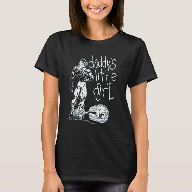 T-shirt Daddy's Little Girl Femmes Vêtements Muscle Gym Wo (Devant)