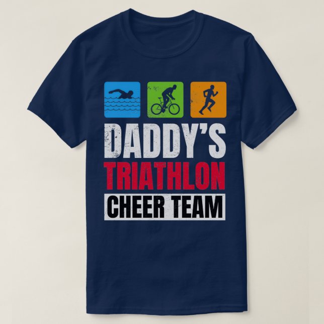 T-shirt Daddys Triathlon Supporters Famille Cheer (Design devant)