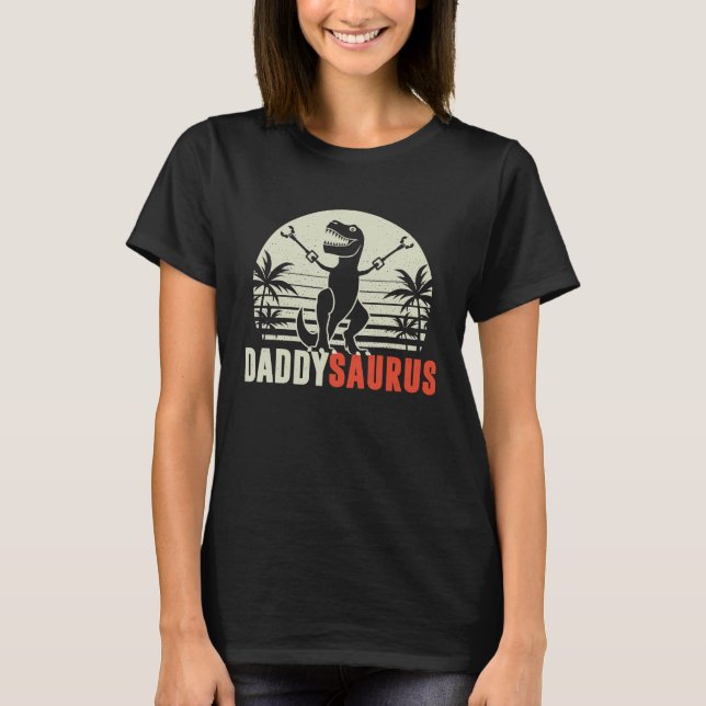 T-shirt Daddysaurus  Daddy Saurus Rex Dinosaur Dad (Devant)