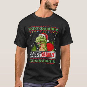 T-shirt Daddysaurus Drôle Papa T Rex Dinosaur Laid Christm
