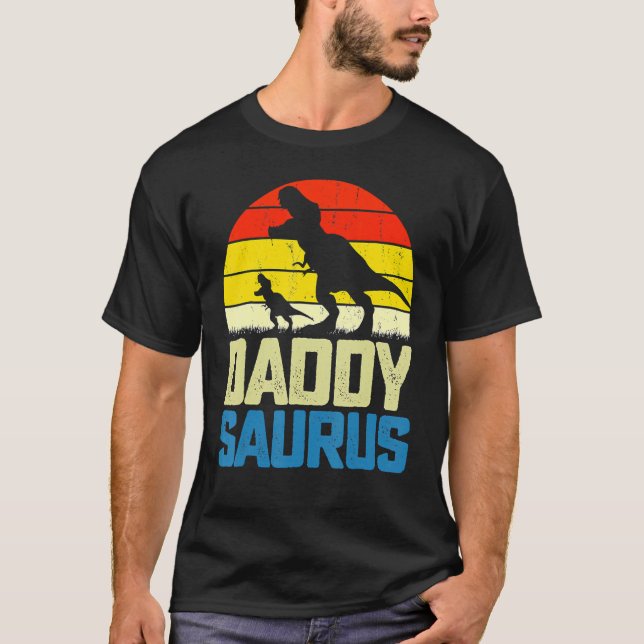 T-shirt Daddysaurus Fathers Day  Daddy Saurus Men Dad (Devant)