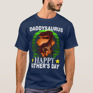 T-shirt Daddysaurus Happy Fête des pères rétro