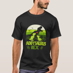 T-shirt Daddysaurus Rex 2 Enfants Dinosaure Coucher De Sol