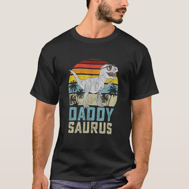 T-shirt Daddysaurus Rex Dinosaur Daddy Saurus Family Match (Devant)