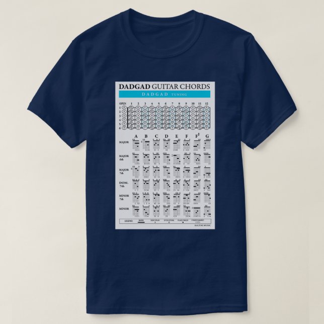 T-shirt DADGAD Guitare Chords (Design devant)