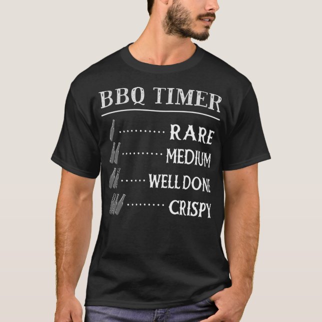 T-shirt Dads BBQ Timer, Funny Beer Drinking Smoke Meat BBQ (Devant)