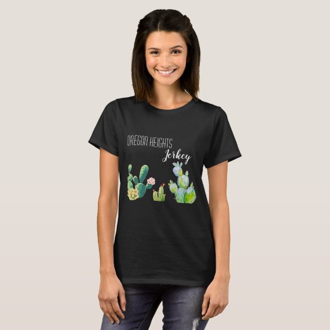 T-shirt d'affaires personnalisé Bohemian Cactus Su (Devant entier)