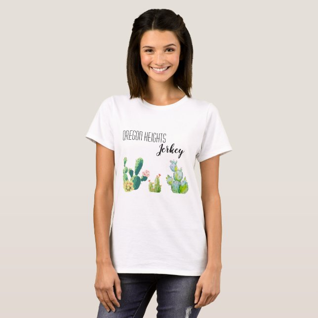 T-shirt d'affaires personnalisé Bohemian Cactus Su (Devant entier)
