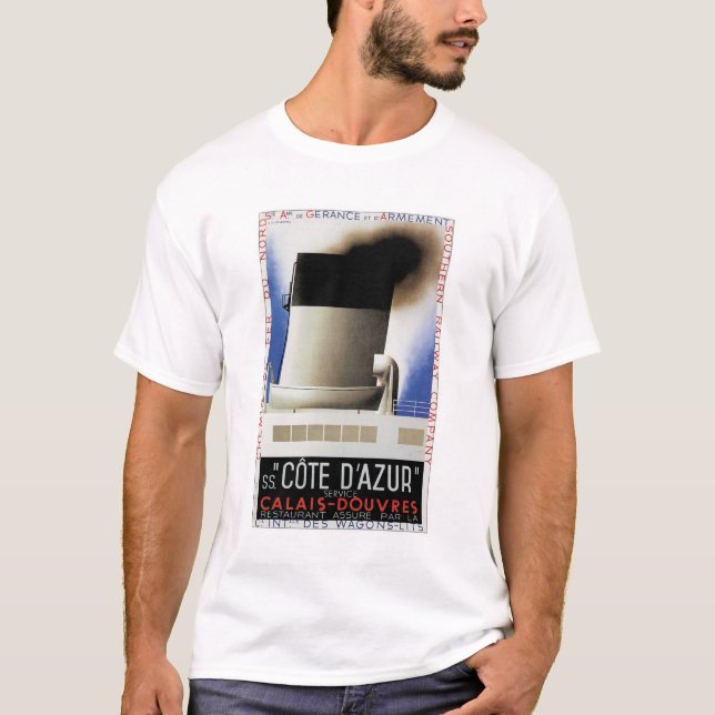 T-shirt d'affiche de ferry de la Manche de Cote (Devant)