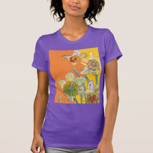 T-shirt Daffodique Jaune Daffodique Floral Aquarelle Flowe