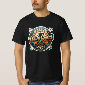 T-shirt Daily Grind Coffee Co – Badge de Café Rétro Vintag