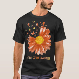 T-shirt Daisy Butterfly Peach Ribbon Uterine Cancer Award